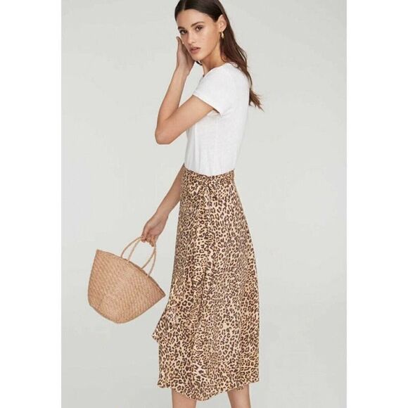 NEW FAITHFULL THE BRAND CELESTE MIDI WRAP SKIRT - Picture 4 of 4